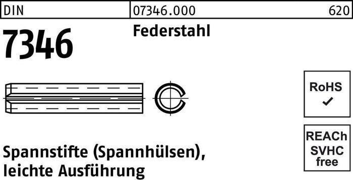 Produktbild Spannstift DIN 7346/ISO 13337 16 x 28 Federstahl leichte Ausf. DIN 7346