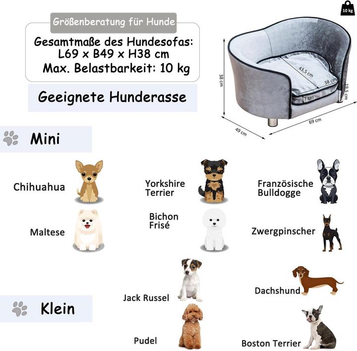 Produktbild PawHut Luxus Hundecouch mit einem weichen Kissen (Hund)