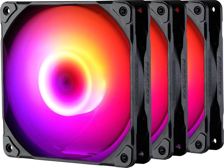 Actual product image Phanteks M25 PWM D-RGB fan, 3-pack - 120mm, black (120 mm, 3 x)