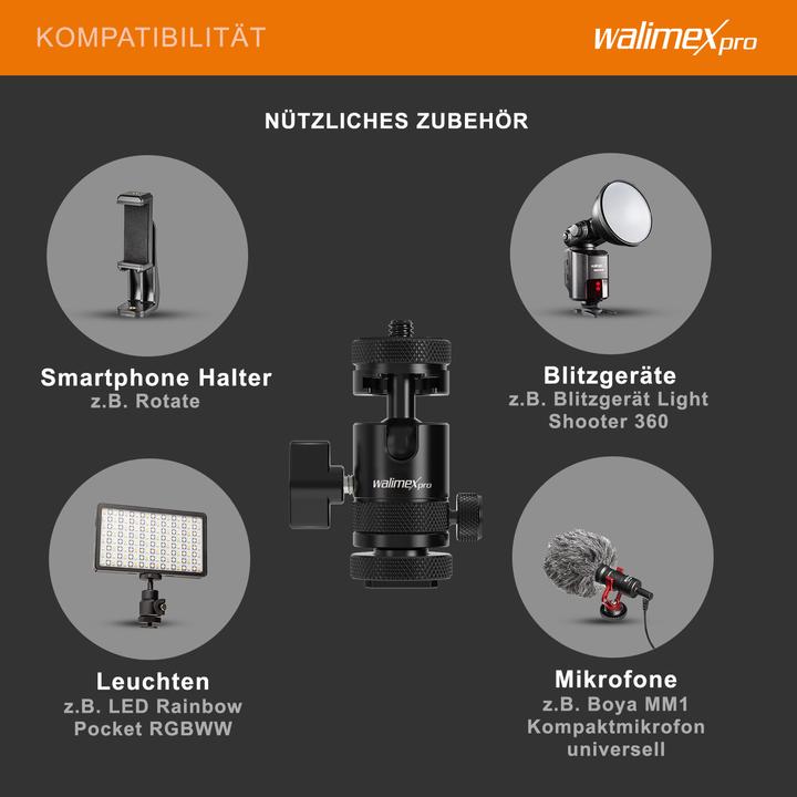 Image du produit Walimex pro Multi Mini-Tête sphérique Single Shoe (Tête sphérique)