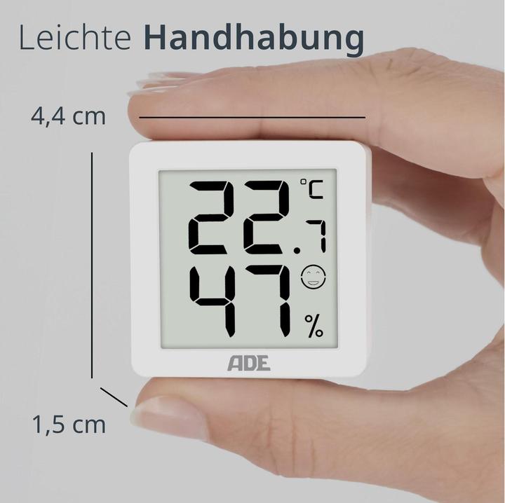 Actual product image ADE Thermo-/Hygrometer digital 3 Stück, Weiss, Funktionen