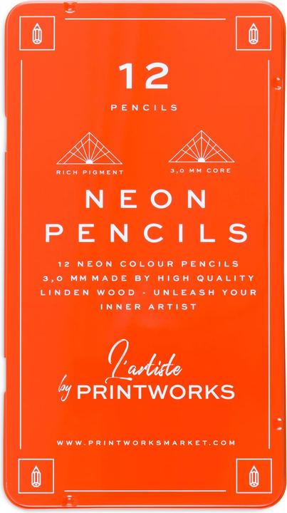 Actual product image Printworks Colored pencil set NEON (Orange, 12 x)