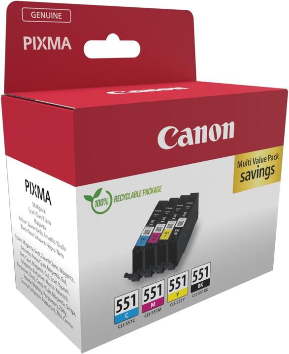 Produktbild Canon CLI-551 Ink Cartridge C/M/Y/BK (C, M, Y, BK)