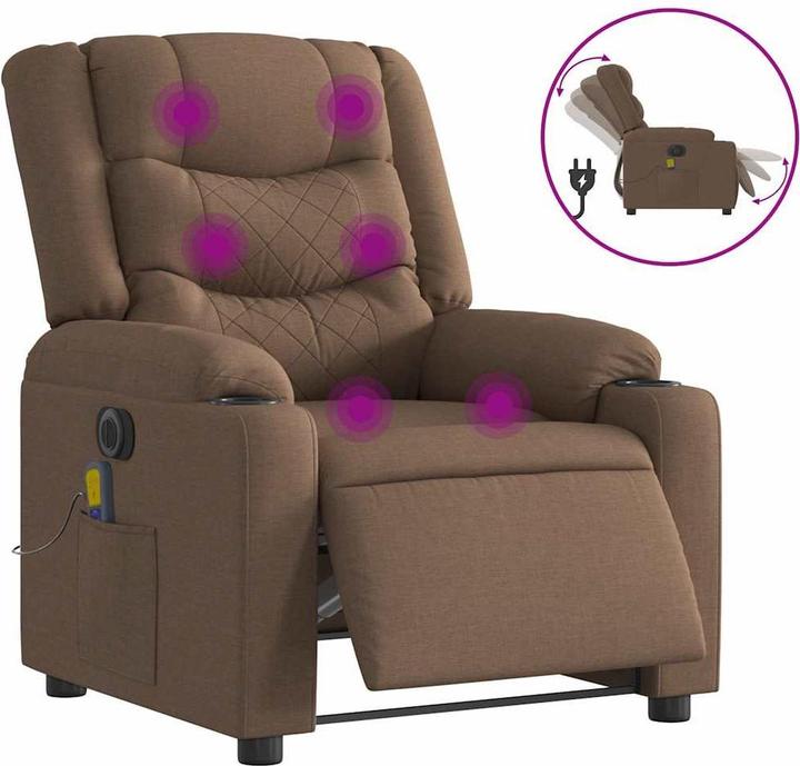 Immagine prodotto VidaXL Sedia da massaggio elettrica in tessuto marrone