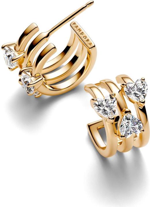Immagine prodotto Pandora Triple heart hoop Earrings Triple heart hoop Earrings (Dorato, Argento 925)