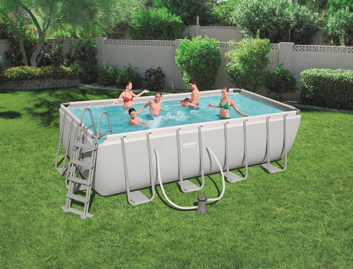 Image du produit Bestway Power Steel 56670 above ground pool Framed pool Rectangular 11532 L White (488 x 244 x 122 cm)