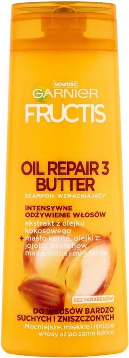 Produktbild Garnier New Fructis Oil Repair 3 Butter Shampoo For Dry And Damaged Hair 400Ml (400 ml, Flüssiges Shampoo)
