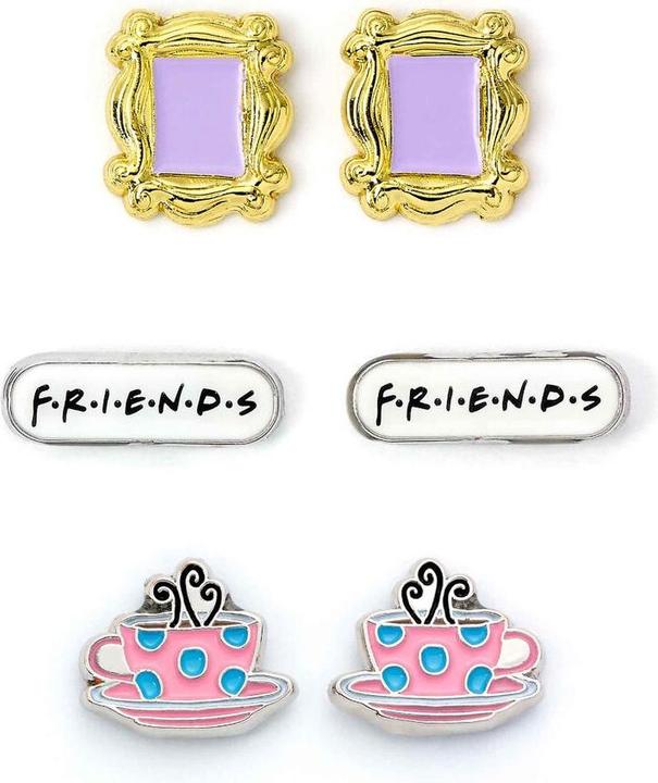Carat FRIENDS - Set de 3 Boucles d'oreilles (Zink- und nickelfrei, Versilbert und emailliert)