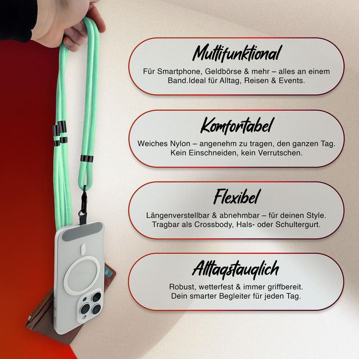 Immagine prodotto Nalia HoldMe Lanyard Handykette - Universal Trageband für Smartphones - Verstellbar, Soft & Elastisch