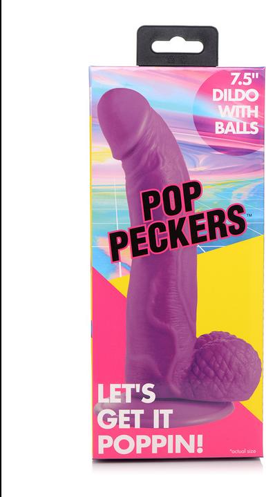 Image du produit Pop Peckers Poppin Dildo 19 cm - Purple