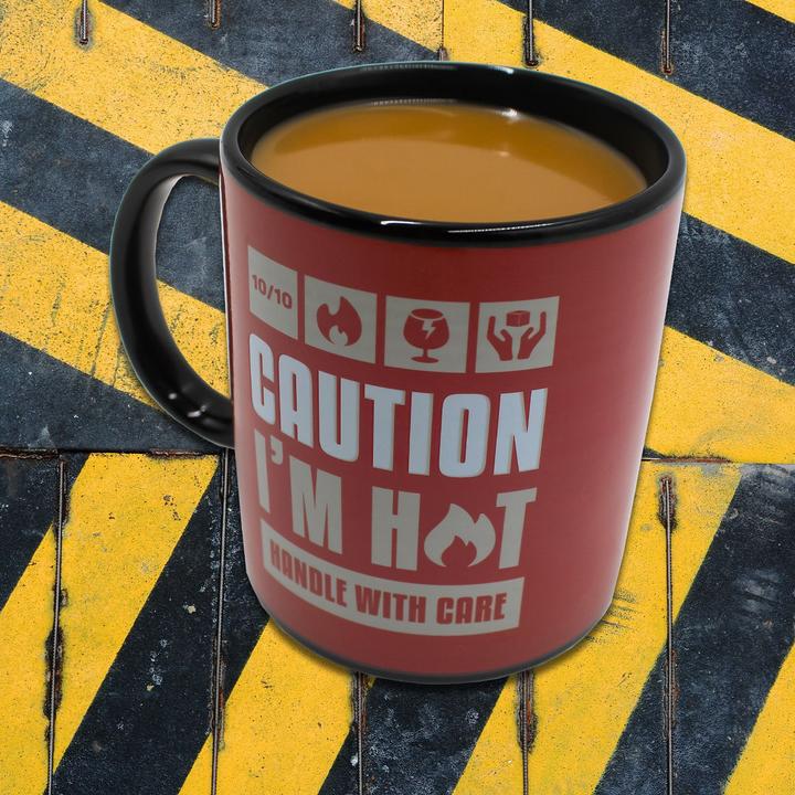 Produktbild Mad Monkey Tasse "Caution I am Hot" - mit Farbwechsel (300 ml, 1 x)