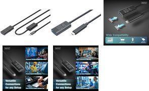 Produktbild Digitus Aktives USB 3.2 Gen2 10G Verlängerungskabel, USB-C - USB-A, 5m (5 m, USB 3.2 Gen 2)