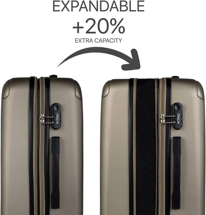 Actual product image Itaca 3-teiliges Reisekoffer Set (110 l, Hand luggage (up to 50 litres), M (50 - 90l), L (90 - 115l))