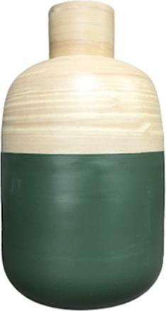 Image du produit Bekos Vase en bambou avec enveloppe extérieure verte (1 x, 20 x 20 x 34 cm)