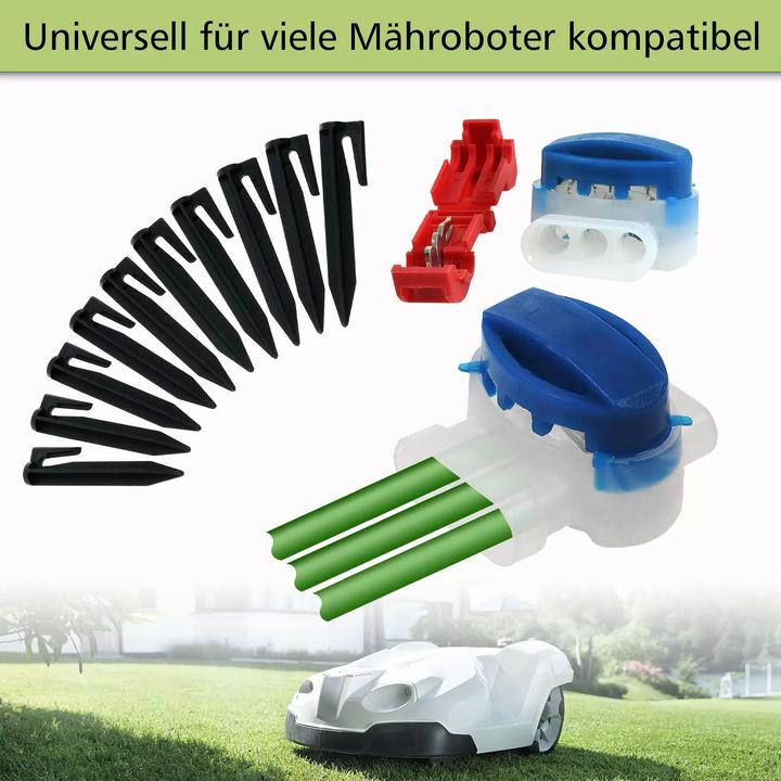Produktbild AccuCell 150m Begrenzungskabel (2,7mm) + 300 Haken + 10x Kabelverbinder + 4x Anschlussklemmen für Mähroboter (Mähroboter, Mähroboter Installation)