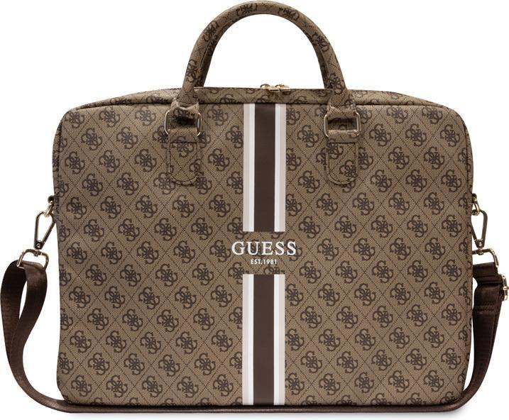 Produktbild Guess PU 4G bedruckte Streifen-Computertasche 15|16" Braun (16", Universal)
