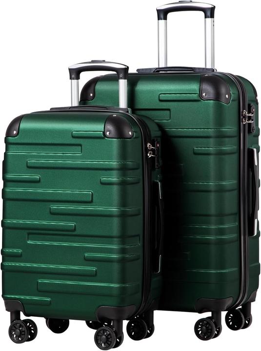 Coolife 2-teiliges Hartschalen-Reisekofferset (S + M) (60 l, Hand luggage (up to 50 litres), M (50 - 90l))