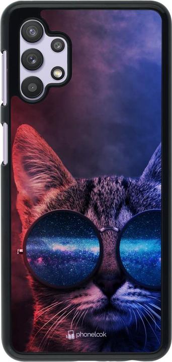 Actual product image PhoneLook Coque Red Blue Cat Glasses (Samsung Galaxy A32 5G)