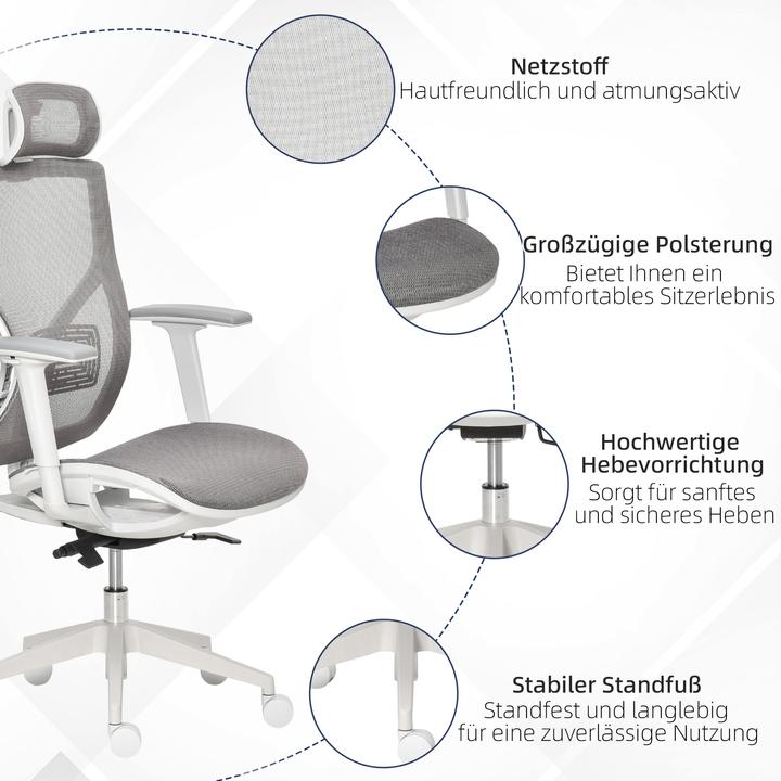 Image du produit Vinsetto Siège de bureau ergonomique, high-end gaslift