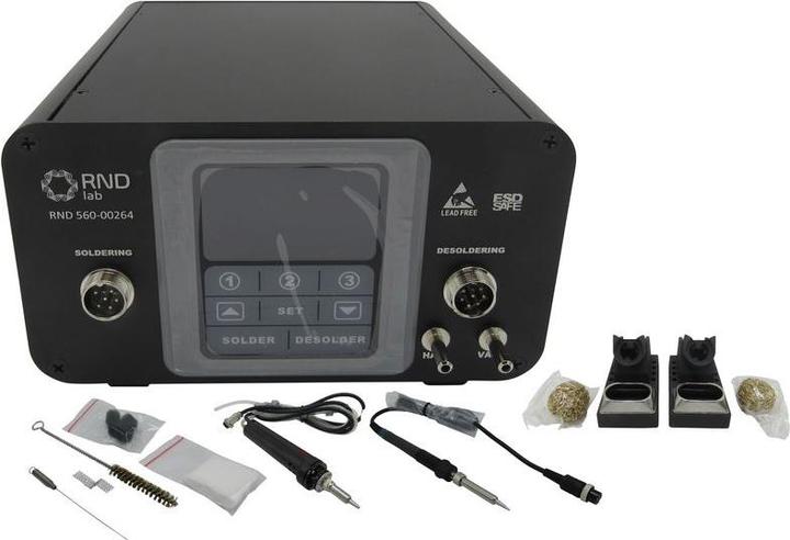 Actual product image RND Soldering/desoldering station with LCD touch screen, CEE 7/7 200W 500°C (Soldering station, Solder wire dispenser)