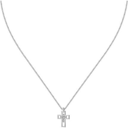 Morellato Timeless silver necklace Cross with zircons SATT12