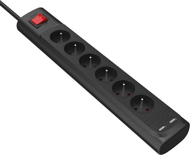 Produktbild Monster Power Parafoudre Parasurtenseur 6 Ac/2 USB-A Fr (6 x, USB-A, 1.80 m)