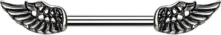Immagine prodotto Star Piercing Barbell Barbell silber mit Engelsflügel (Ottone, Acciaio chirurgico 316L)
