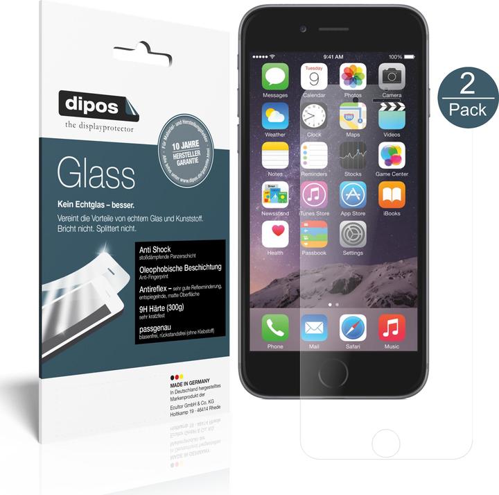 Actual product image Dipos Screen Protector Anti-Shock (1 Piece, Apple iPhone 6, Apple iPhone 6s)