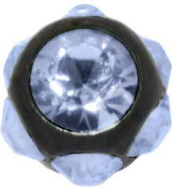 Bijouteria 1.2mm Piercing-Kugel (Chirurgenstahl 316L, PVD Beschichtung (schwarz), Premium Kristall)