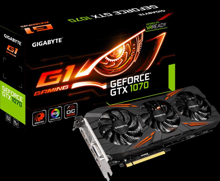 Actual product image Gigabyte GeForce GTX 1070 G1 Gaming (8 GB)