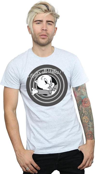 Immagine prodotto Looney Tunes That's All Folks Maglietta Porky Pig Uomo (XXL)