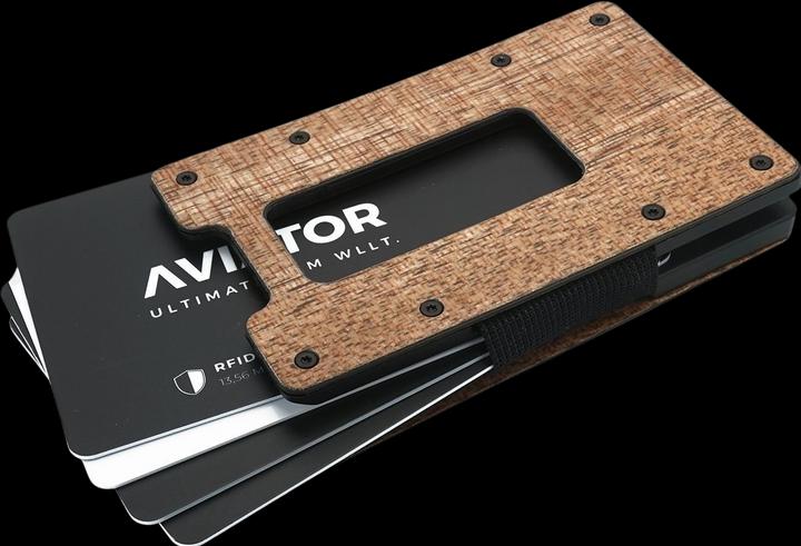 Immagine prodotto Aviator Portafoglio SLIDE, in legno e fibra di carbonio con clip per contanti AirTag