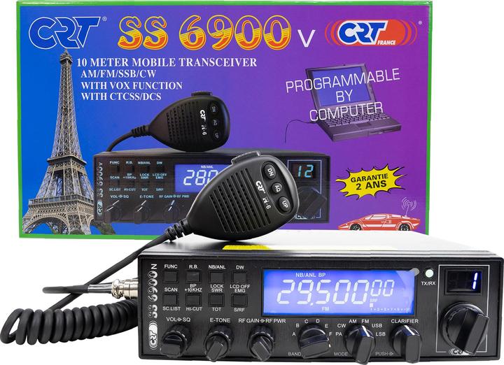 CRT Alpha Amateurfunk CRT SS 6900 VOX CB, AM, FM, USB, SSB, CW, PA, 28-29,7 MHz, ASQ, RF Gain, Roger Beep, 12