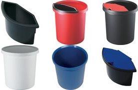 Image du produit Helit Corbeille à papier en plastique à bandes décoratives, capacité 18 l, lot de 5 (18 l)