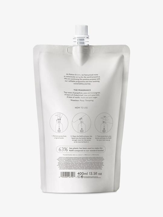 Image du produit Molton Brown Delicious Rhubarb & Rose Fine Liquid Hand Wash Refill (Savon liquide, 400 ml)
