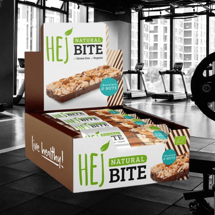 Actual product image HEJ Nutrition Natural Bite (12 x 40g) (Chocolate & Nuts, 12 pcs., 480 g)