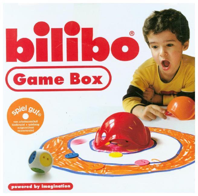 Bilibo Game Box Spielset mit Würfel (Deutsch, Französisch, Schweizerdeutsch, Italienisch, Englisch)