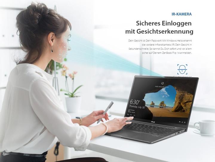 Image du produit ASUS ZenBook Flip 14 (14", Intel Core i7-10510U, 16 Go, 1000 Go, CH)