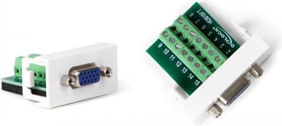 Image du produit Delock Easy 45 module VGA socket à 16 pin terminal block 22.5 x 45 mm (VGA, 4.30 cm)