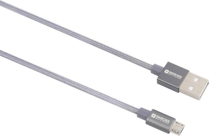 Actual product image Skross USB Cable Micro Cable, Braiding, 1.20m space gray (1.20 m, USB 2.0)