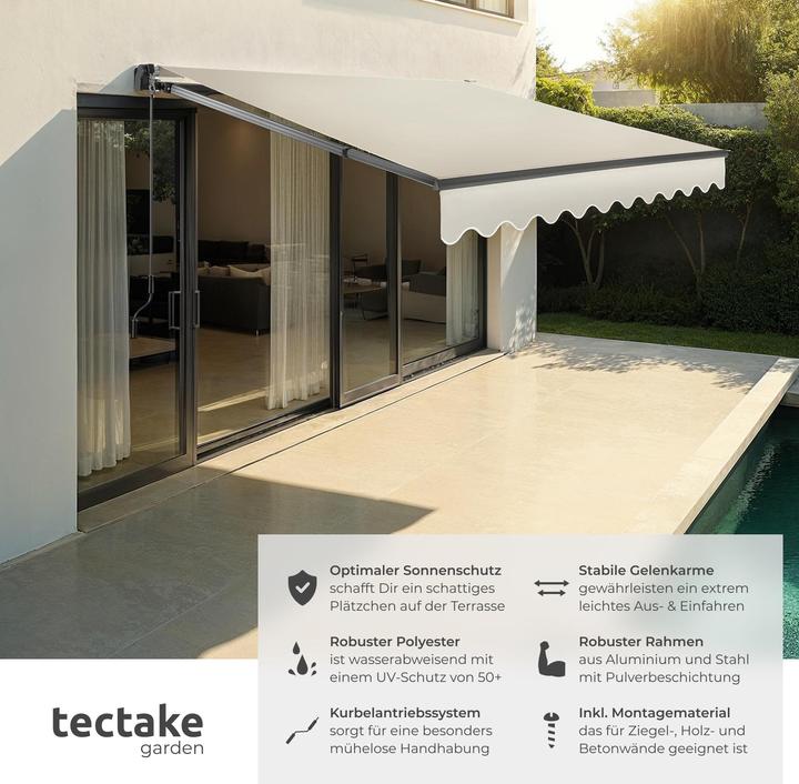 Actual product image tectake Jointed arm awning Ornella with wall bracket (2.50 m)