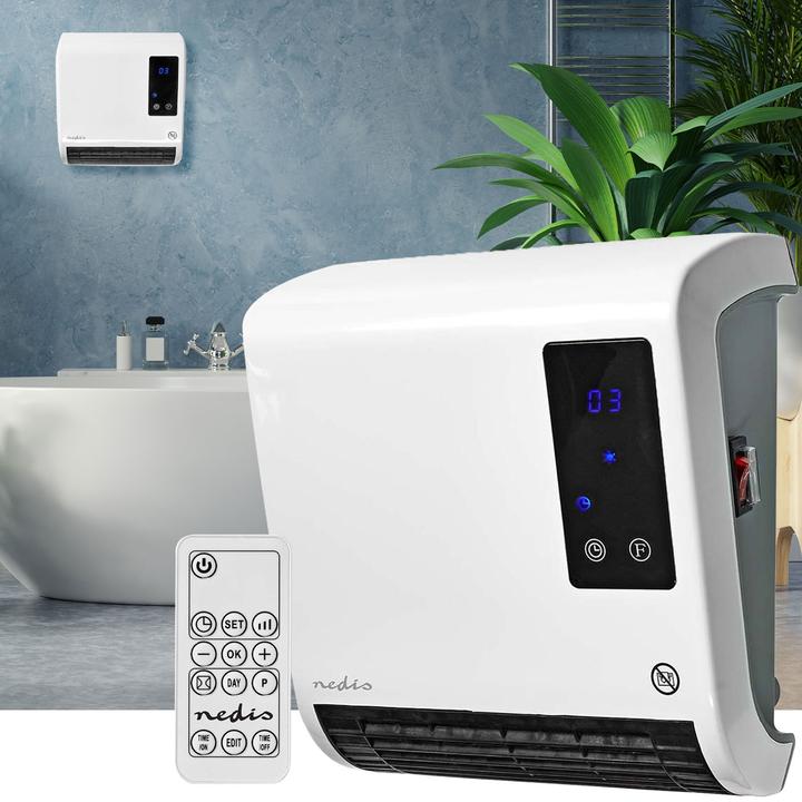 Produktbild Nedis HTBA20WT Keramik-Heizlüfter 20m² Weiss, Grau (2000 W)
