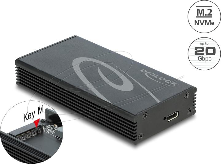 Immagine prodotto Delock Custodia esterna USB-C 3.2 Gen2x2 per SSD M.2 NVME (M.2 2280)