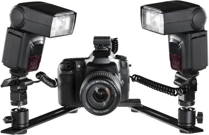 Produktbild Walimex Makro Blitzschiene Basic mit Y-Kabel Canon (Blitzhalterung)