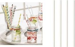 Actual product image Papstar Paper drinking straw "pure", 200 mm, white made of paper, length: 200 mm, diameter: 6 mm (100 x)
