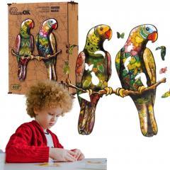 PuzzleOk Öko-Holzpuzzle 120 Wellensittiche A3 (120 Teile)