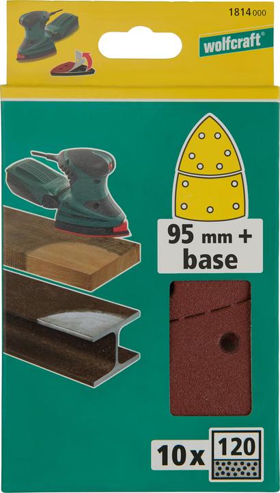 Immagine prodotto wolfcraft wolfcraft 10 fogli abrasivi adesivi 2 pezzi corindone K80 (80)