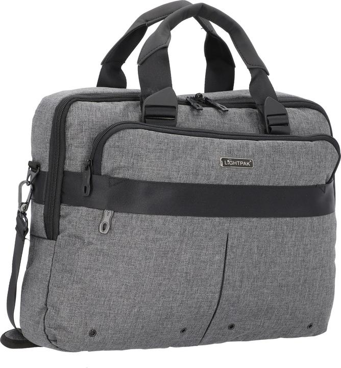 Produktbild Lightpak Notebook-Tasche WOOKIE, Polyester, grau Laptop- und Tabletfach, Organizer-Fach, 2 Reissverschluss (15.60", Universal)