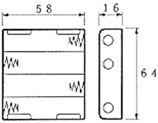 Produktbild Velleman Batteriehalter BH341B, 4x AA 1 Stück