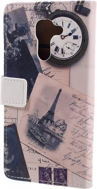 Actual product image MU Classic Case leather with Eiffel Tower and feather (DTEK60)
